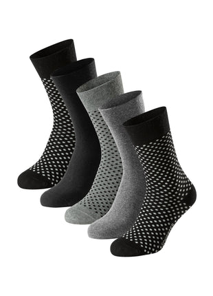 Schiesser sokken 5 paar bluebird stay fresh socks zwart gestipt gecombineerd heren
