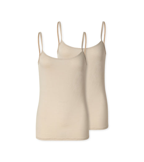 Schiesser topje 2 pack modal essentials spaghetti tops sand dames