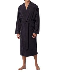 Schiesser badjas feather terry bathrobe anthracite heren 128546-815 Schiesser peignoir feather terry bathrobe anthracite hommes