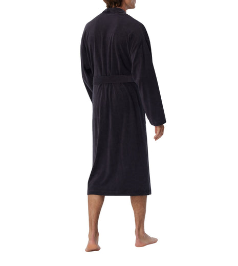 Schiesser badjas feather terry bathrobe anthracite heren 128546-815 Schiesser peignoir feather terry bathrobe anthracite hommes