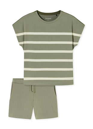 Schiesser pyjama korte broek casual nightwear jade dames 183568-713 Schiesser pyjama pantalon court casual nightwear jade femmes