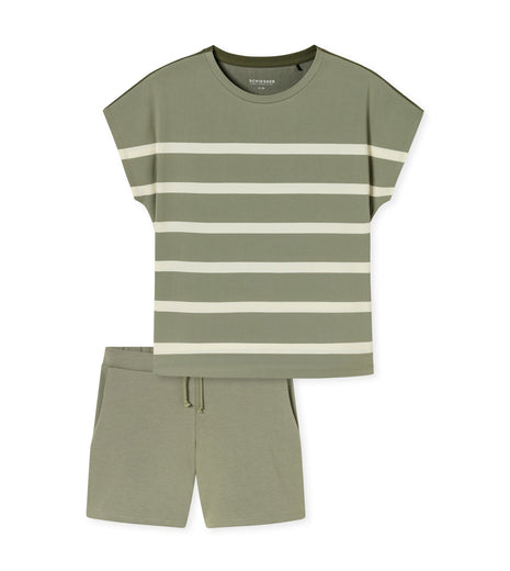 Schiesser pyjama korte broek casual nightwear jade dames 183568-713 Schiesser pyjama pantalon court casual nightwear jade femmes