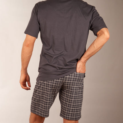 Schiesser pyjama korte broek ebony anthracite heren 159636-203 Schiesser pyjama pantalon court ebony anthracite hommes
