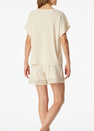 Schiesser pyjama korte broek modern allure pearl dames 183609-104 Schiesser pyjama pantalon court modern allure pearl femmes