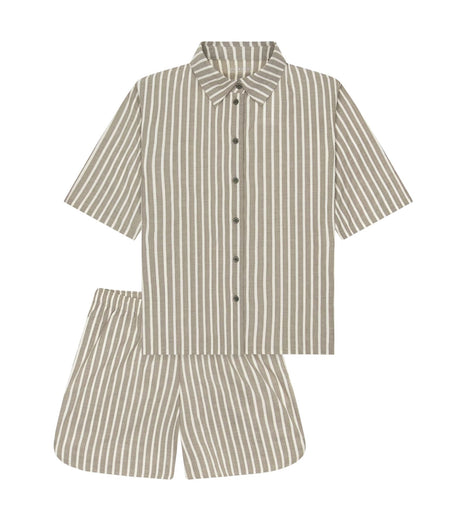 Schiesser pyjama korte broek selected premium olive dames 183601-707 Schiesser pyjama pantalon court selected premium olive femmes