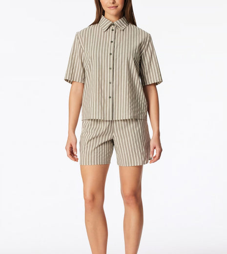 Schiesser pyjama korte broek selected premium olive dames 183601-707 Schiesser pyjama pantalon court selected premium olive femmes