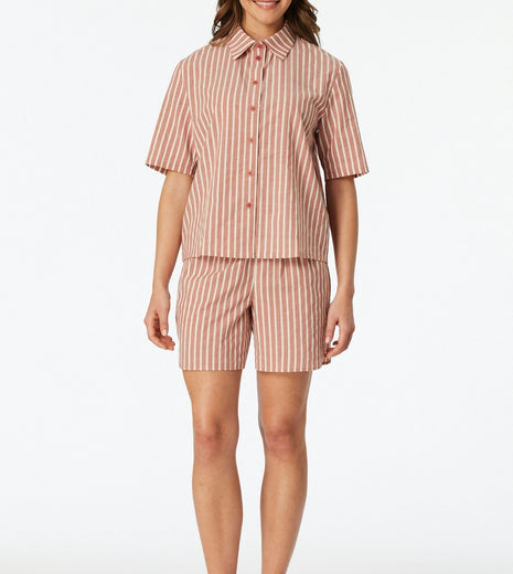 Schiesser pyjama korte broek selected premium terracotta dames 183601-532 Schiesser pyjama pantalon court selected premium terracotta femmes