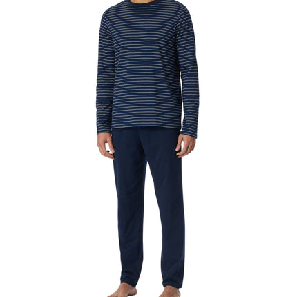 Schiesser pyjama lange broek casual essentials admiral blue heren 182197-801 Schiesser pyjama pantalon long casual essentials admiral blue hommes
