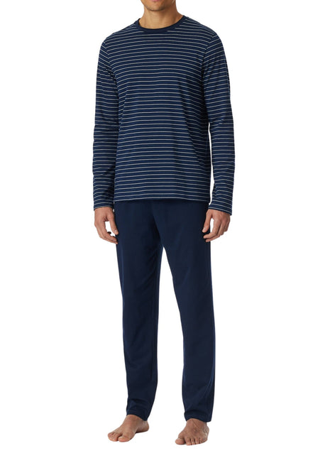 Schiesser pyjama lange broek casual essentials admiral blue heren 182197-801 Schiesser pyjama pantalon long casual essentials admiral blue hommes