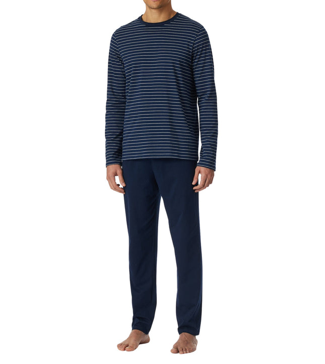 Schiesser pyjama lange broek casual essentials admiral blue heren 182197-801 Schiesser pyjama pantalon long casual essentials admiral blue hommes
