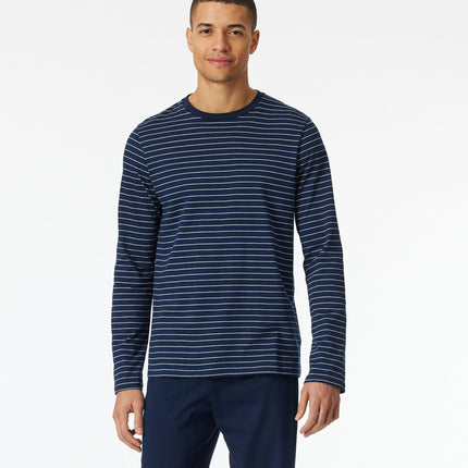 Schiesser pyjama lange broek casual essentials admiral blue heren 182197-801 Schiesser pyjama pantalon long casual essentials admiral blue hommes
