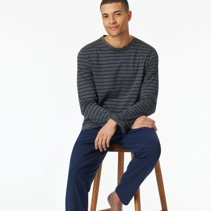 Schiesser pyjama lange broek casual essentials anthracite heren 182197-203 Schiesser pyjama pantalon long casual essentials anthracite hommes
