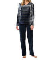 Schiesser pyjama lange broek casual essentials midnight blue dames