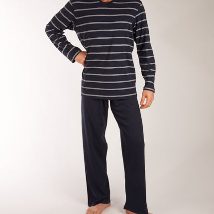 Schiesser pyjama lange broek dark blue heren 159622-803 Schiesser pyjama pantalon long dark blue hommes
