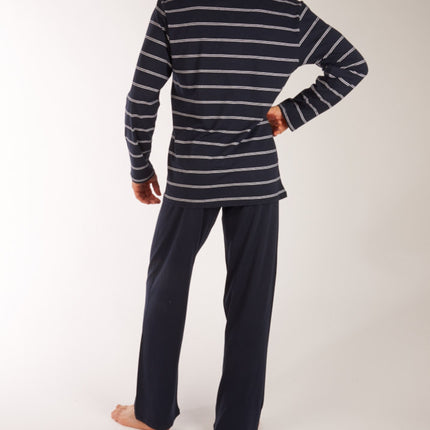 Schiesser pyjama lange broek dark blue heren 159622-803 Schiesser pyjama pantalon long dark blue hommes
