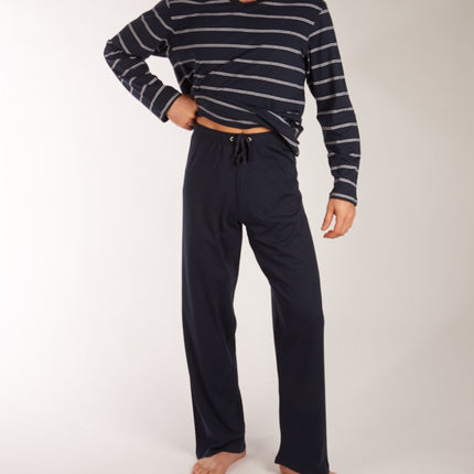 Schiesser pyjama lange broek dark blue heren 159622-803 Schiesser pyjama pantalon long dark blue hommes
