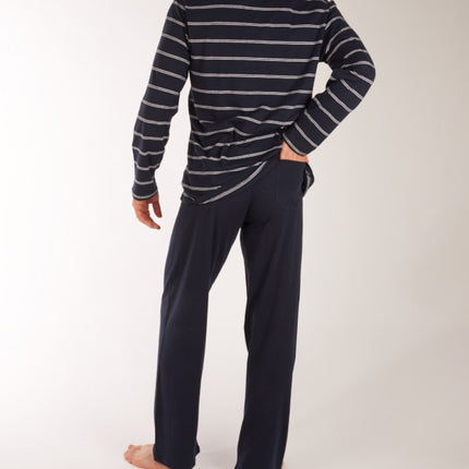 Schiesser pyjama lange broek dark blue heren 159622-803 Schiesser pyjama pantalon long dark blue hommes

