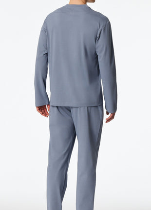 Schiesser pyjama lange broek modern nightwear blue heren 183630-808 Schiesser pyjama pantalon long modern nightwear blue hommes