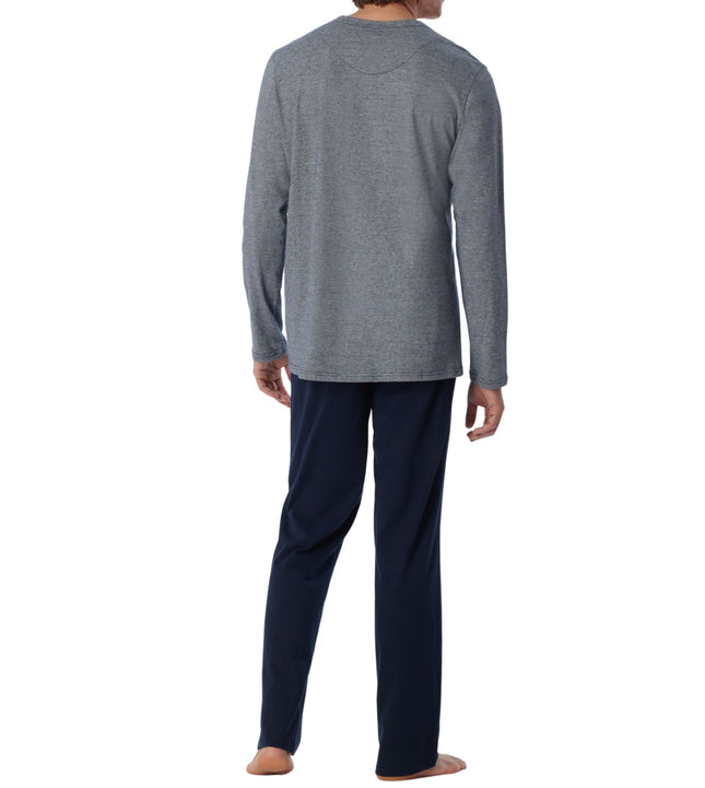 Schiesser pyjama lange broek selected premium inspiration blue heren 159630-800 Schiesser pyjama pantalon long selected premium inspiration blue hommes