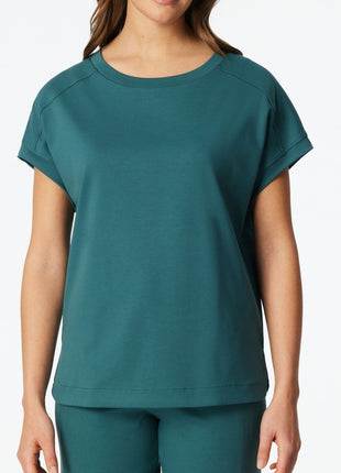 Schiesser pyjamashirt mix + relax green dames 182588-700 Schiesser haut de pyjama mix + relax green femmes