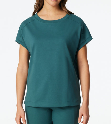 Schiesser pyjamashirt mix + relax green dames 182588-700 Schiesser haut de pyjama mix + relax green femmes