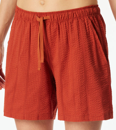 Schiesser pyjamashort mix + relax terracotta dames 183666-532 Schiesser short de pyjama mix + relax terracotta femmes