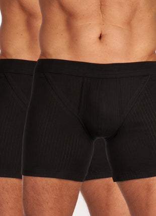 Schiesser short 2 pack authentic 4-1 rib shorts black heren 103399-000 Schiesser boxer 2 pack authentic 4-1 rib shorts black hommes

