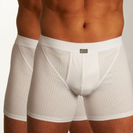 Schiesser short 2 pack authentic 4-1 rib shorts white heren 103399-100 Schiesser boxer 2 pack authentic 4-1 rib shorts white hommes
