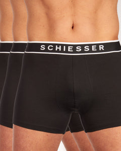 Schiesser short 3 pack 95/5 organic cotton boxer briefs black heren 173983-000 Schiesser boxer lot de 3 95/5 organic cotton boxer briefs black hommes
