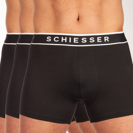 Schiesser short 3 pack 95/5 organic cotton boxer briefs black heren 173983-000 Schiesser boxer lot de 3 95/5 organic cotton boxer briefs black hommes
