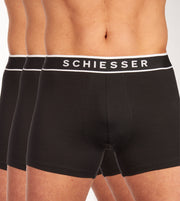 Schiesser boxer lot de 3 95/5 organic cotton boxer briefs black hommes