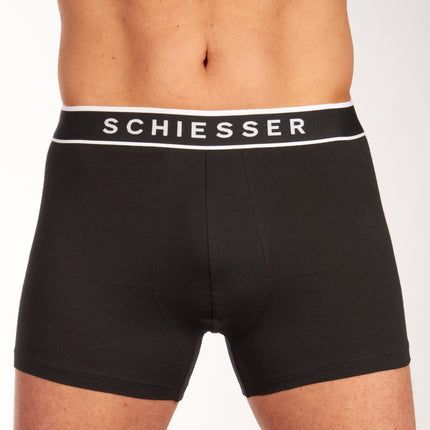 Schiesser short 3 pack 95/5 organic cotton boxer briefs black heren 173983-000 Schiesser boxer lot de 3 95/5 organic cotton boxer briefs black hommes
