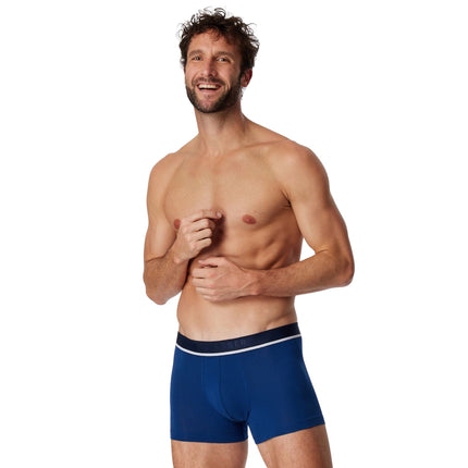 Schiesser short 3 pack 95/5 organic cotton boxer briefs blue / dark blue / black heren 173986-908 Schiesser boxer lot de 3 95/5 organic cotton boxer briefs blue / dark blue / black hommes