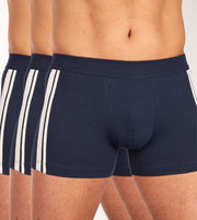 Schiesser short 3 pack 95/5 organic cotton boxer briefs stripe dark blue heren
