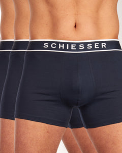 Schiesser short 3 pack 95/5 organic cotton boxer briefs dark blue heren 173983-803 Schiesser boxer lot de 3 95/5 organic cotton boxer briefs dark blue hommes
