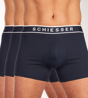 Schiesser boxer lot de 3 95/5 organic cotton boxer briefs dark blue hommes