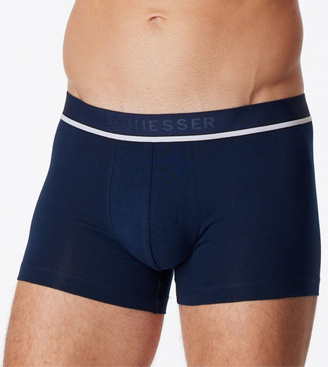 Schiesser short 3 pack 95/5 organic cotton boxer briefs grey / blue / black heren 173986-910 Schiesser boxer lot de 3 95/5 organic cotton boxer briefs grey / blue / black hommes