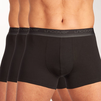 Schiesser short 3 pack uncover boxer briefs black heren 173905-000 Schiesser boxer lot de 3 uncover boxer briefs black hommes
