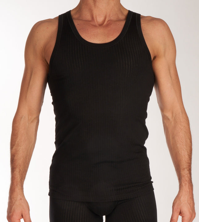 Schiesser singlet 2 pack authentic 4-1 rib undershirts black heren 103401-000 Schiesser débardeur lot de 2 authentic 4-1 rib undershirts black hommes
