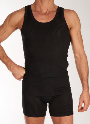 Schiesser singlet 2 pack authentic 4-1 rib undershirts black heren 103401-000 Schiesser débardeur lot de 2 authentic 4-1 rib undershirts black hommes
