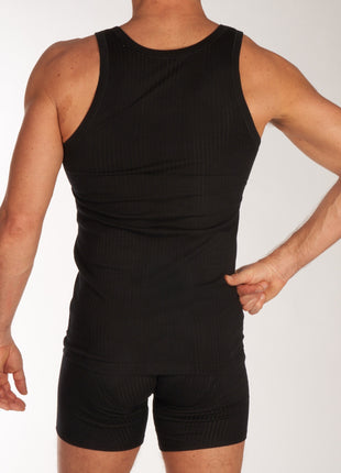 Schiesser singlet 2 pack authentic 4-1 rib undershirts black heren 103401-000 Schiesser débardeur lot de 2 authentic 4-1 rib undershirts black hommes
