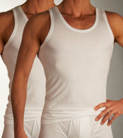 Schiesser singlet 2 pack authentic 4-1 rib undershirts white heren