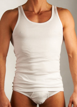 Schiesser singlet 2 pack original classics 1-1 rib undershirts white heren 005121-100 Schiesser débardeur lot de 2 original classics 1-1 rib undershirts white hommes