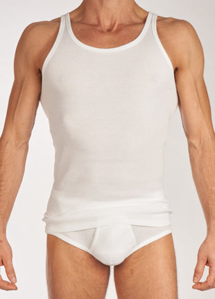 Schiesser singlet 2 pack original classics 2-2 rib undershirts white heren 005051-100 Schiesser débardeur lot de 2 original classics 2-2 rib undershirts white hommes
