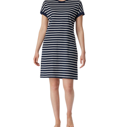 Schiesser slaapkleedje casual essentials midnight blue dames 181251-804 Schiesser robe de nuit casual essentials midnight blue femmes
