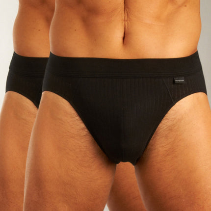 Schiesser slip 2 pack authentic 4-1 rib rio briefs black heren 105984-000 Schiesser slip lot de 2 authentic 4-1 rib rio briefs black hommes
