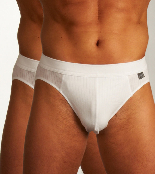 Schiesser slip 2 pack authentic 4-1 rib rio briefs white heren 105984-100 Schiesser slip lot de 2 authentic 4-1 rib rio briefs white hommes
