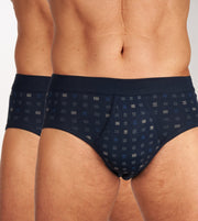 Schiesser slip lot de 2 essentials sports briefs navy blue hommes
