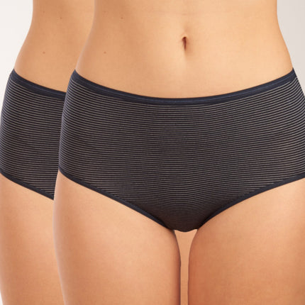 Schiesser slip 2 pack modal essentials midi panties midnight blue dames 162893-804 Schiesser slip lot de 2 modal essentials midi panties midnight blue femmes