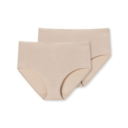 Schiesser slip 2 pack modal essentials midi panties sand dames 162893-410 Schiesser slip lot de 2 modal essentials midi panties sand femmes